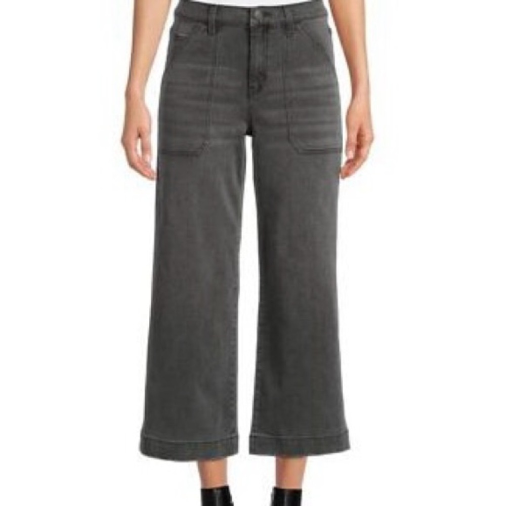 Time and Tru gray high rise wide leg cropped jeans
